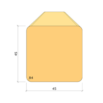 45X45 BYGGREGEL G4-2 IMP NTR/AB 3,6M