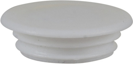 Vitt täcklock med tre ribbor inuti för montering.