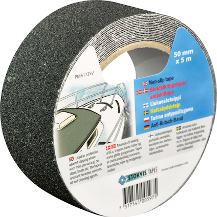 HALKSKYDDSTEJP, SVART 50 MM X 5 M