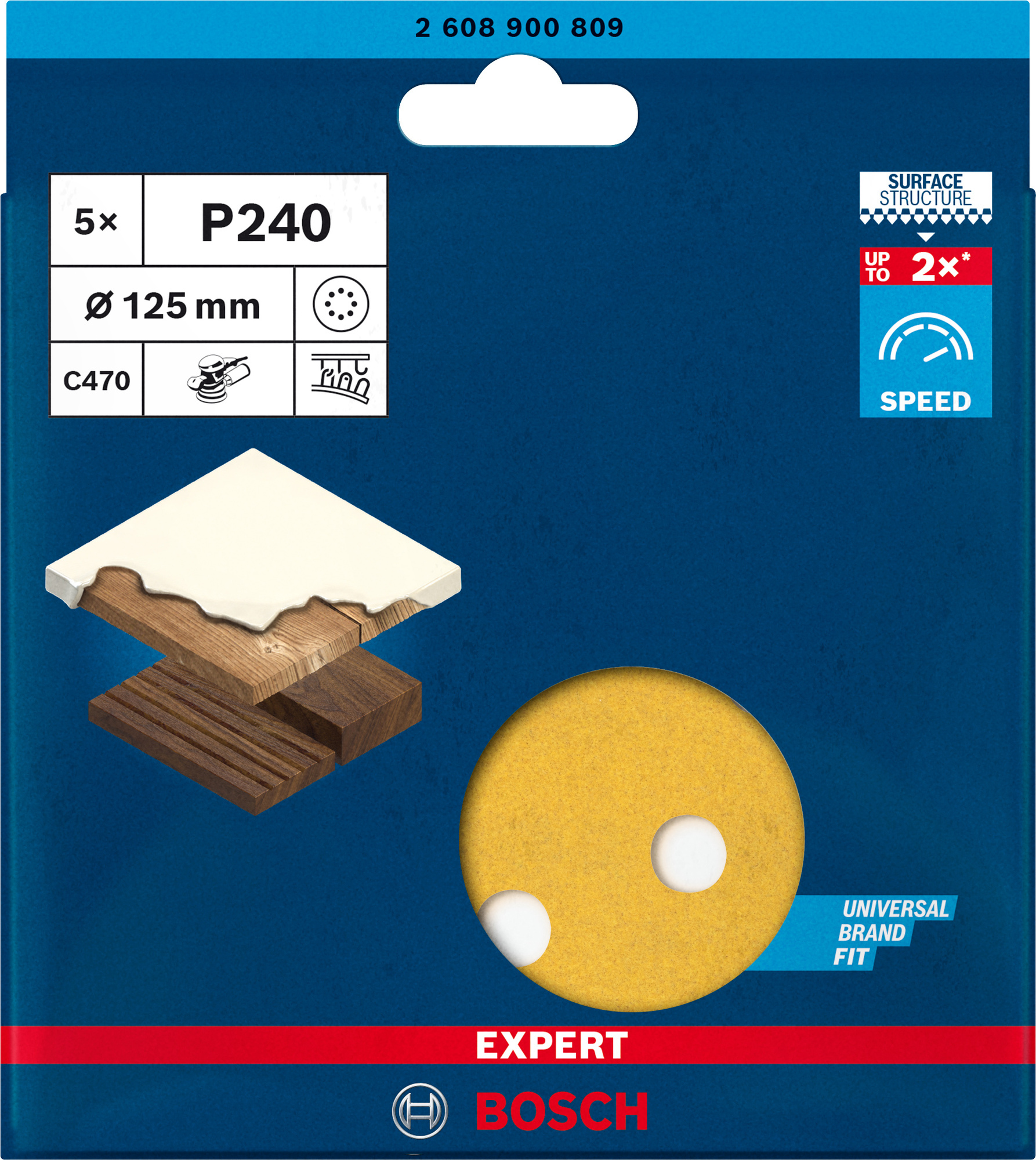 SLIPARK EXC 125MM K240 8H 5ST - Bosch