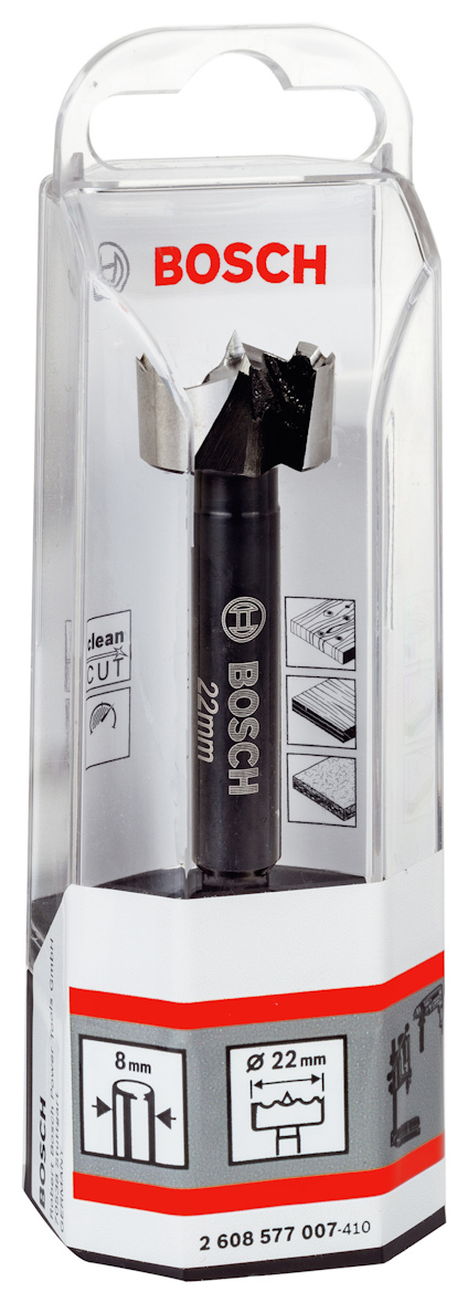 Förpackning med Bosch borr, 22 mm.