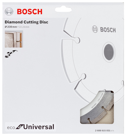 Förpackning för Bosch Diamond Cutting Disc, Ø 230mm x 22.23mm, eco Universal.