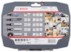 Bosch pnevärktygssätsförpackning med bilder och information om användningsområden för metall, trä och metallkombinationer.