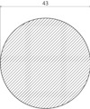 Svart cirkel med diagonala streck över vit bakgrund.
