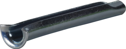 En metallspik med cylinderform och en längsgående spalt.