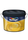 Hink med Nordsjö Grundfärg för vägg och tak, med blått lock och flerfärgad logotyp. Text på fyra språk.