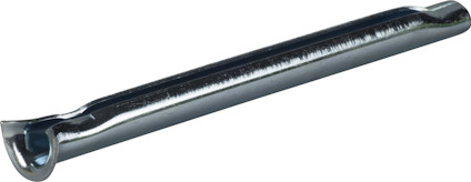 Metallstav med rundade ändar och spegelblank yta på grå bakgrund.