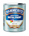 Burk med Hammerite metallfärg, märkt "Direct to Rust Metal Paint", "your Color", "Base Clear", "8 Year Protection".