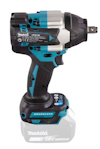 Sladdlös mutterdragare, Makita DTW700, 18V, med borstlös motor och ergonomiskt handtag, batterifack synligt.