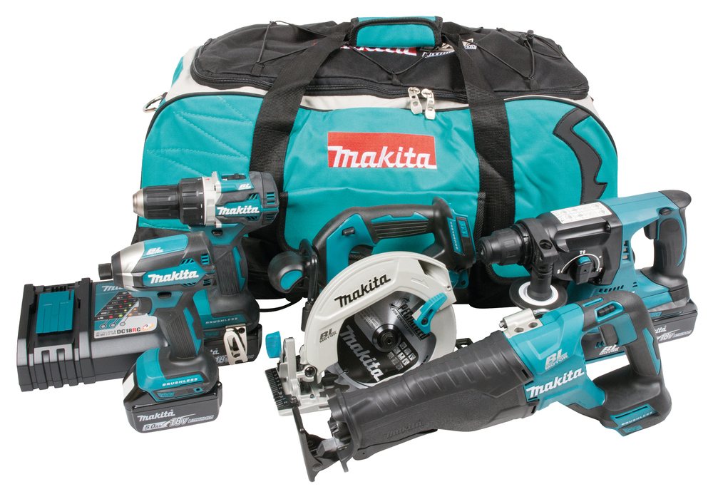 KOMBOKIT DLX5032T MAKITA 18V 5 VERKTYG 3 BATTERIER - Makita