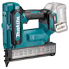 Dyckertpistol från Makita med blå och svart färg, handtag och batterifäste synligt. Märkt med "Makita" och "40V max".