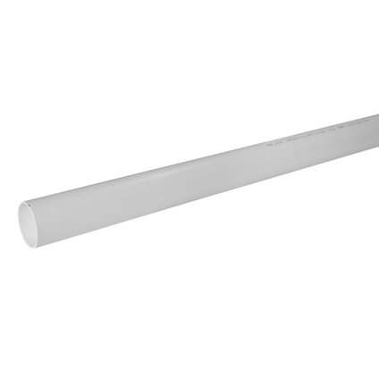 Vit plastcylinder, ihålig och lång.