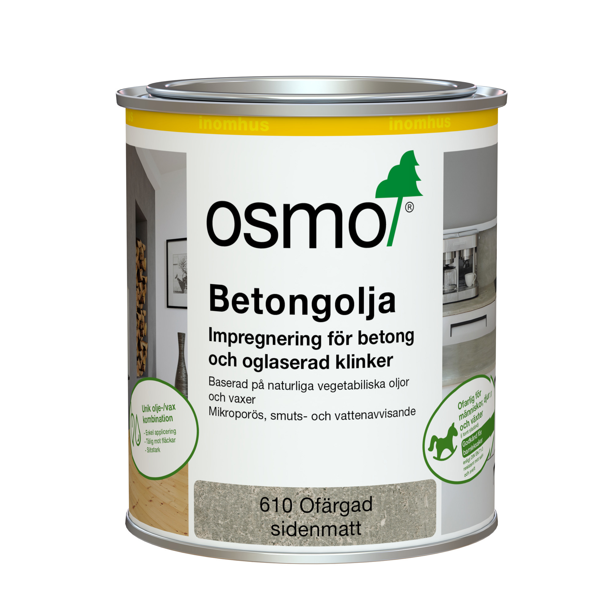 BETONGOLJA 610 OSMO OFÄRGAD SIDENMATT 0,75L - Osmo