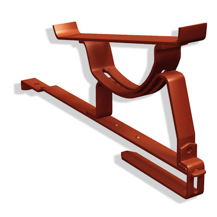 Röd metallkonsol designad för montering på tak.