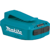 Blå Makita-adapter med två USB-portar och logotypen "Makita LXT".