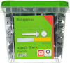 Essve-skruvpaket med grönt lock, innehållande 100 svarta 4,2x25 mm montageskruvar.