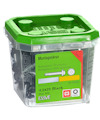 Förpackning med ESSVE montageskruv, 4,2x25 svart, 100 st, med grön lock och produktetikett.