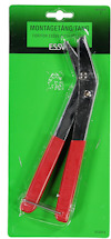 Förpackning med en montagetång med röda handtag från Essve. Text: "MONTAGETÅNG/TANG".