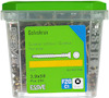 Plastburk med golvskruvar, etikett märkt "Golvskruv, 3,9x58, 250 st, Art 56715B".