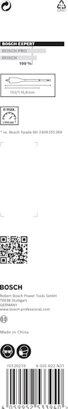 Förpackning med Bosch Expert SpeedClic SC1 100. Produktinformation och streckkod synliga. Tillverkad i Kina.
