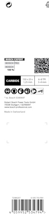 Vit förpackning med texten: "Bosch PMD 18060-00P, 1x Bosch 54ASBF, RUBERT Bew. Paper Mat. Gerani ncause Paperback/Carton."