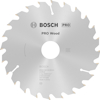 Cirkelsågblad med Bosch-logotyp och texten "PRO Wood", "216x5/8x30mm", "24T", "max 9500 min⁻¹".