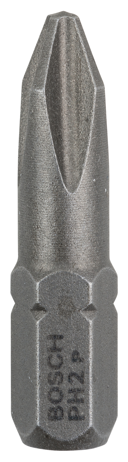 Skruvbits med texten "BOSCH PH2 P" ingraverat, sexkantigt fäste.