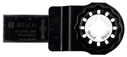 Bågfilsblad från Bosch med Starlock-fäste, märkt "Wood + Metal".