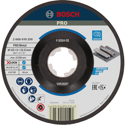 Bosch Pro metallsågklinga, 125x6x22,23 mm, max 12,250 rpm, X-Lock-fäste.