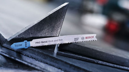 Tigersågblad för metall från Bosch, märkt "T123XF PRO Metal thick and thin".