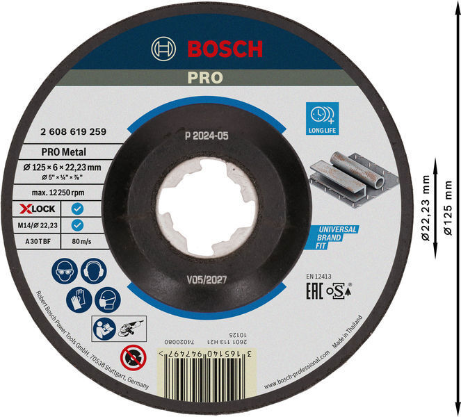 NAVRONDELL X-LOCK EFM 125X22,2X6MM - Bosch