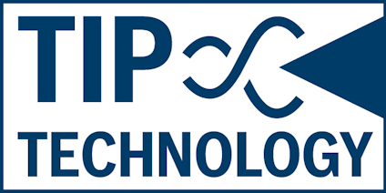 Text: "TIP TECHNOLOGY" with a logo featuring a stylized infinity symbol.