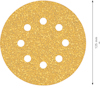 Rund sandpapper med åtta hål, diameter 125 mm.